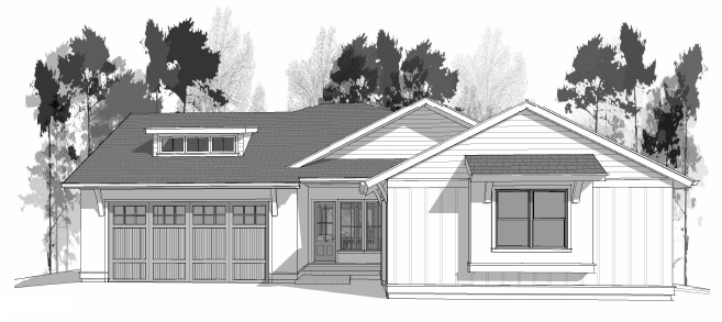 Front elevation, The Villas at Hidden Lake, Olathe, Kansas